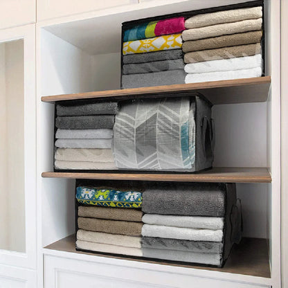 Large Capacity Clothes Storage Bag Non-Woven Foldable Quilt Storage Bag with Lids Zipper Wardrobe Clothing Organizer Sorting Box
