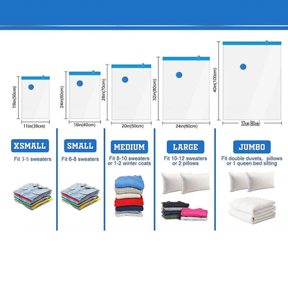 Vacuum Storage Bags, Space Saver Bags Compression for Comforters and Blankets, Sealer Clothes Travel Packing Organizer