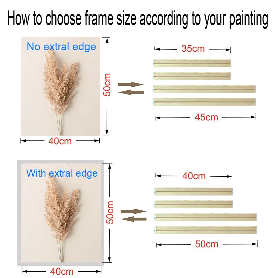 30x40 40x50 60x90cm Canvas Frame Wooden Frames Wooden Photo Oil Painting Canvas Diamond Painting Frames Canvas Wood Wall Frame