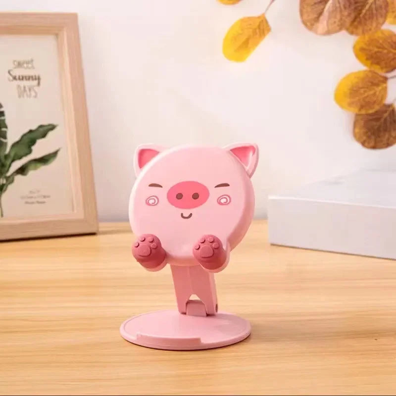 Portable Cartoon Mobile Phone Tablet Holder Desktop Bracket Universal Foldable Lifting Bracket Creative Cute Bracket For Phones