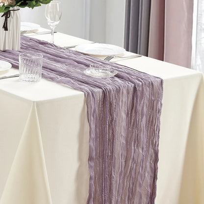 6pcs Cheesecloth Table Runner Boho Gauze Table Runner 40x270cm for Wedding Bridal Shower Birthday Party