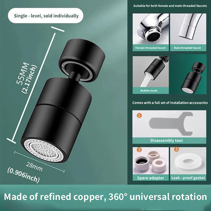 360° Rotary Kitchen Faucet Spray Head Filter washbasin Splash proof Adapter 2 Mode adjustable Kitchen Sink Faucet Aerator Crane