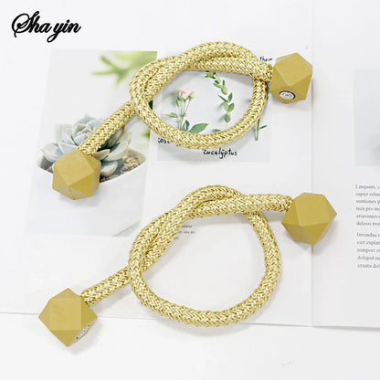 4pcs Curtain Tiebacks with Strong Magnet Thick Rope Design for Bedroom Living Room Kitchen Durable Plastic Home Decor Accessory