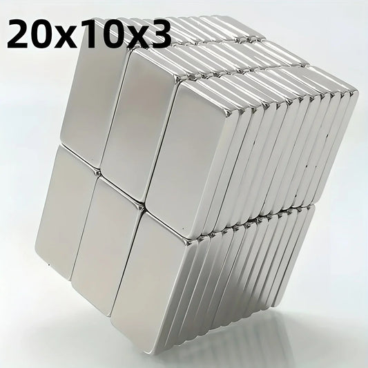 20/50pcs Magnets, 20x10x3mm, Rectangular Magnets for Industrial Use, Metal Material, No Battery Required
