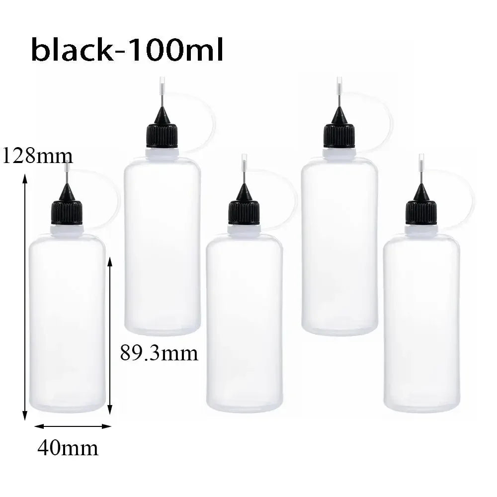 5/10/20/30/50/100ML Resuable Needle Tip Glue Applicator Plastic Bottle for Paper Quilling DIY Scrapbooking Paper Craft Tool