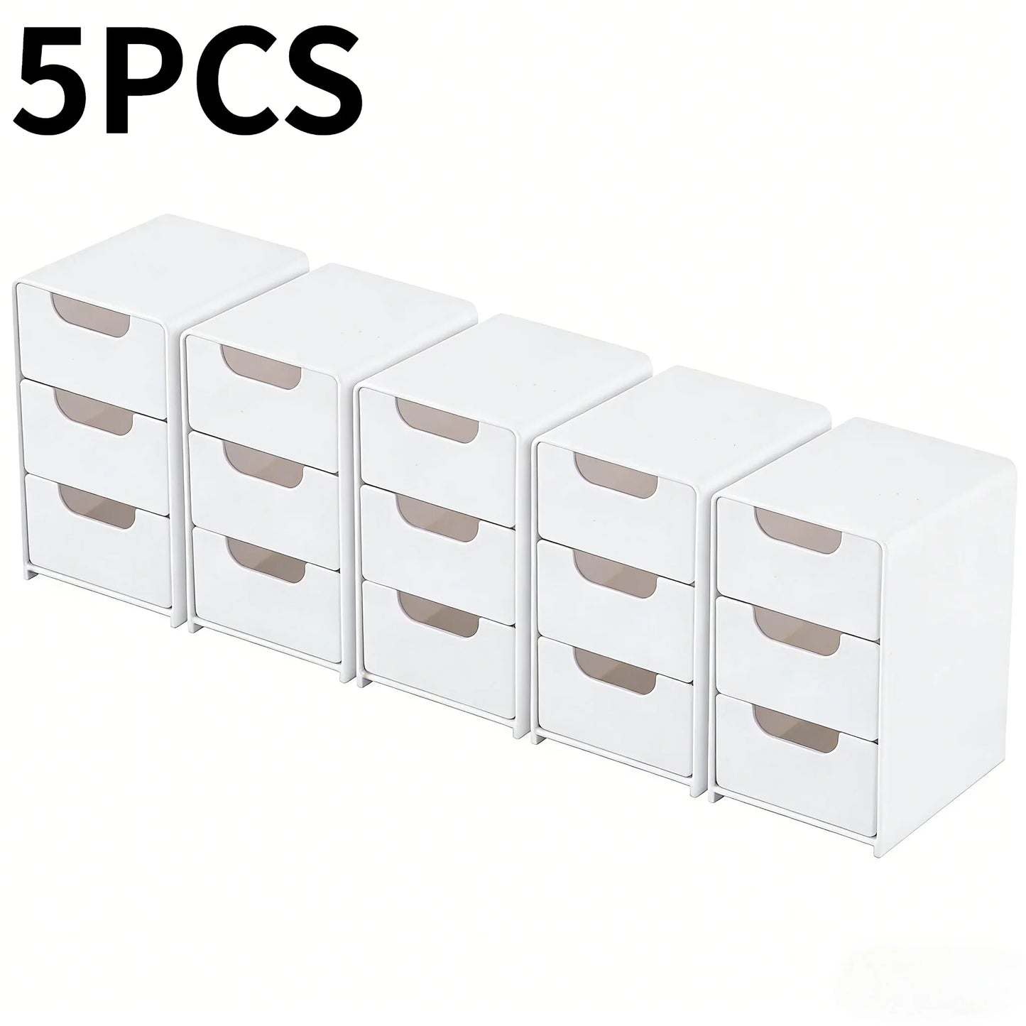 Multi-functional Drawer-style Storage Box 3-Tier Desktop Cosmetic Jewelry Organizer Office Snack Storage Box Portable Cabinet