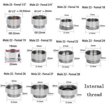1Pcs Lots M22 to M20 M18 M28 Thread Stainless Steel Connectors Faucet Joints Kitchen Water Tap Adapter Water Purifier Accessory