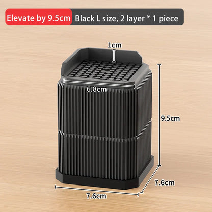 Adjustable Height Furniture Risers - High Load - Bearing, Triple Anti - Slip for Sofa, Bed & Desk