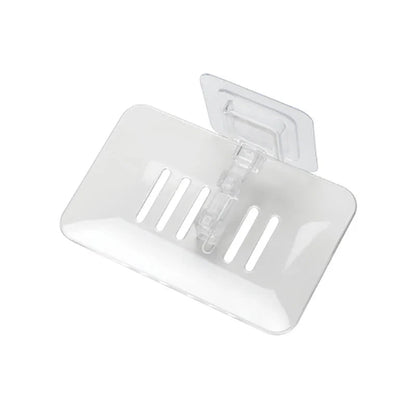 1PC Transparent Drain Soap Holder No Punch Paste Wall Mounted Shower Toilet Suitable For Plastic Storage Box