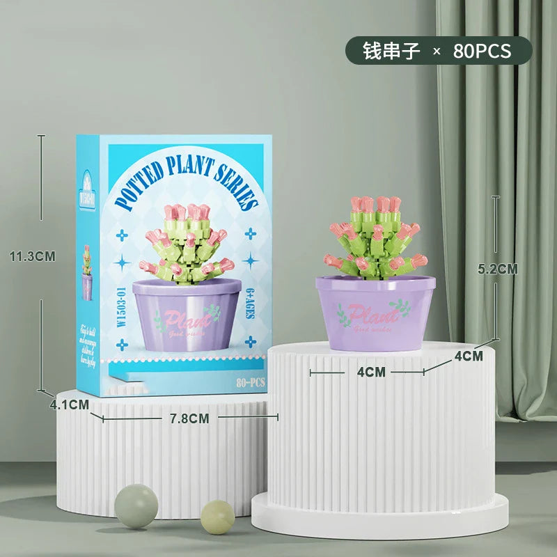 Flower Bouquet Mini Particle Building Blocks Flower Kit 3D DIY Creative Plants Micro Bricks for Home Decor Girl Gift Adults Kids