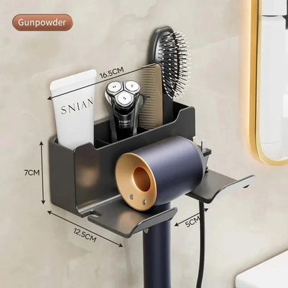Hair Dryer Holder Wall Dryer Cradle Straightener Stand Hairdryer Organizer Box Toilet Blower Holder Shelf Bathroom Accessories