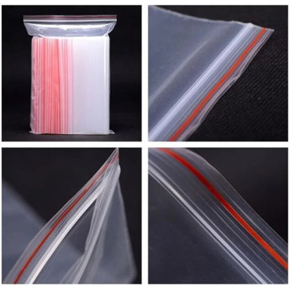 100 Pcs/Pack 5-12 Wire Self Seal Clear Plastic Poly Resealable Ziplock Bags Food Storage Fresh Package Reclosable Multi Size