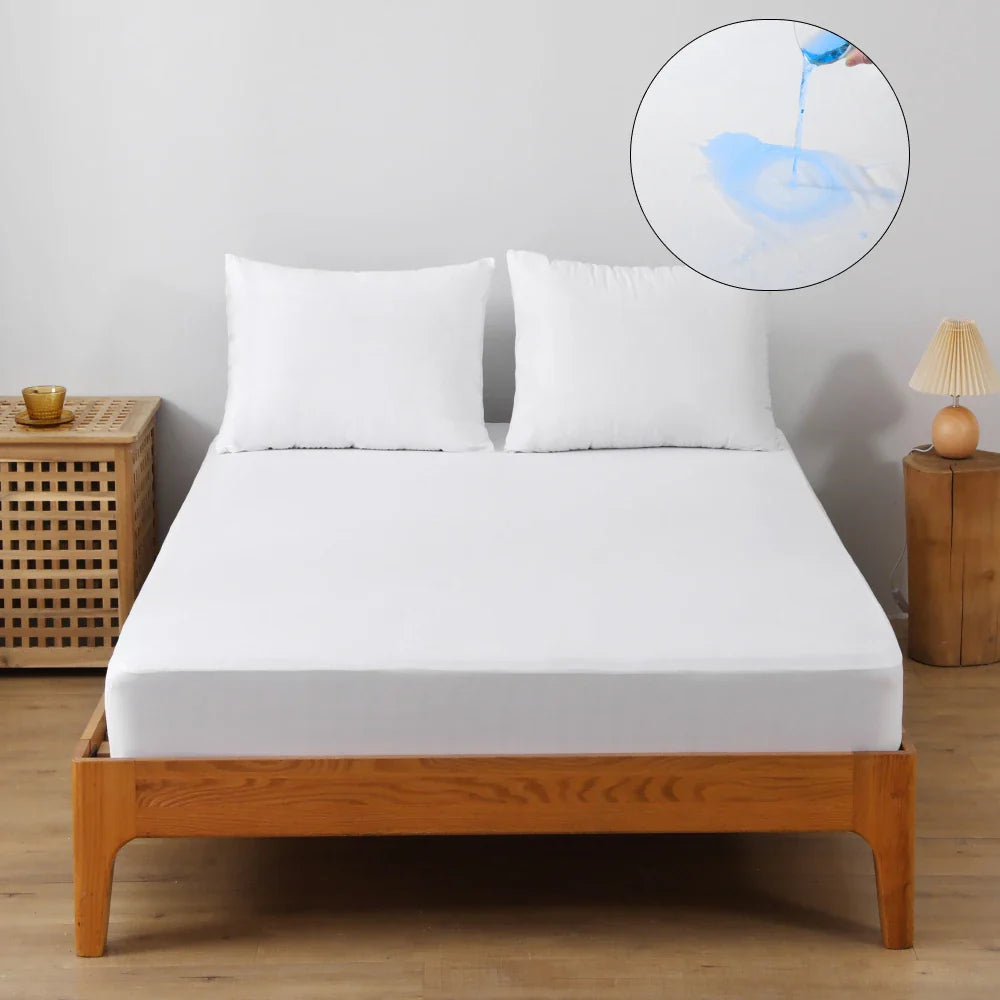 1pc Waterproof Mattress Protector Cover, Ultra-Soft Breathable Knitted Fitted Sheet for Bed, Bedroom Essentials