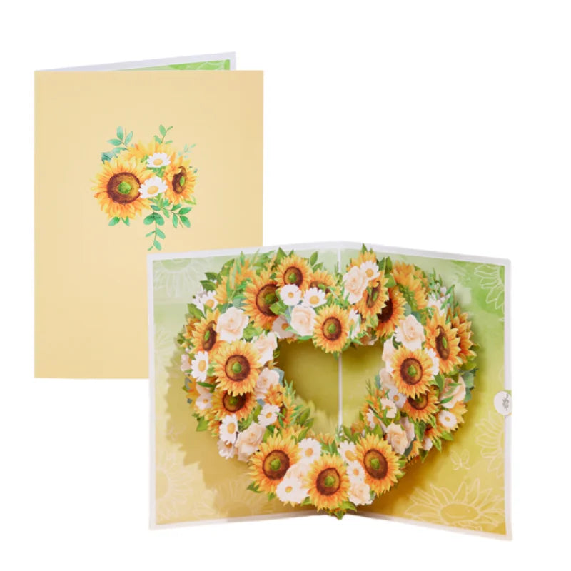 Cymbidium Orchids Pop-up Greeting Card with Envelope Flowers Postcard Floral Birthday Cards Valentines Gifts Creative Home Decor