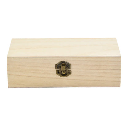 Rectangular Wooden Storage Box Retro Jewelry Box Desktop Organizer Wood Clamshell Container Wooden Gift Box