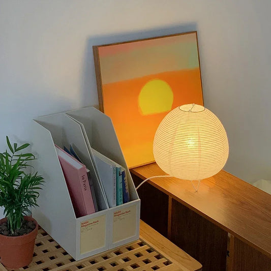 Japanese Lantern Led Table Lamp Living Room Bedroom Bedside Rice Paper Lights Study Homestay Art Creative Decor Table Lights