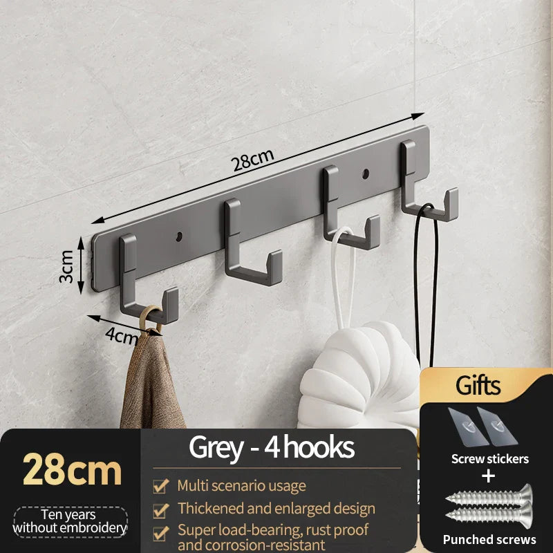 Hooks for hanging clothes at the entrance door, hanging hangers on the wall, and strong hooks for the wardrobe in th