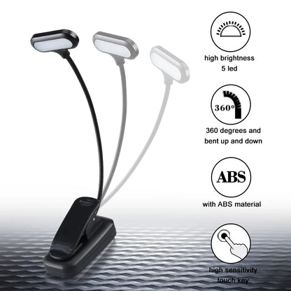 Mini portable LED book light eye protection reading light flexible adjustable direction non-rechargeable battery study lamp bedr