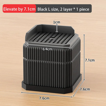 Adjustable Height Furniture Risers - High Load - Bearing, Triple Anti - Slip for Sofa, Bed & Desk