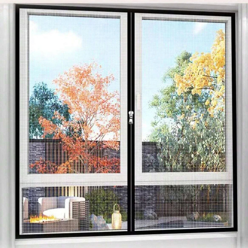 zipper opening style window anti mosquito White mesh with black edging door curtain with multiple sizes, thin mesh invisible gla