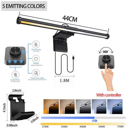 RGB Displays Monitor Light Bar Strip Eye Care Lighting Work Game Learning Reading Dimming Table Light Strip RGB Atmosphere Lamp