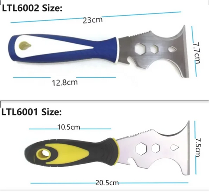 15 in 1 Multi Use Putty Knife Stainless Steel Paint Scraper Removal Construction Tool for Wallpaper Can Opener Home DIY