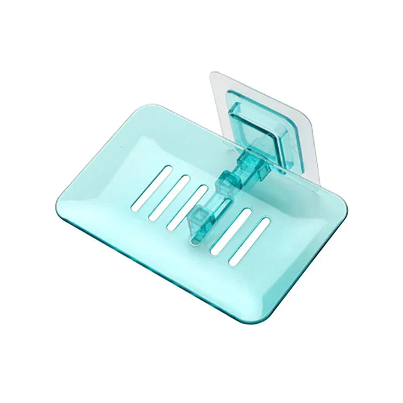 1PC Transparent Drain Soap Holder No Punch Paste Wall Mounted Shower Toilet Suitable For Plastic Storage Box