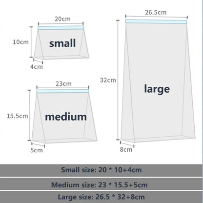 Reusable Storage Bags, Zipper Lock Bags, Food Grade Transparent Storage Bags