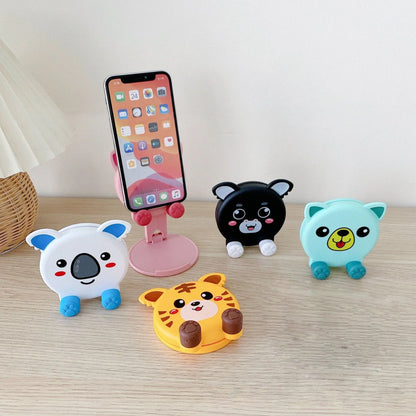 1PC New Cartoon Cute Phone Stand Folding Small Portable Multi Functional Adjustable Universal Tablet Stand Lazy God Tool
