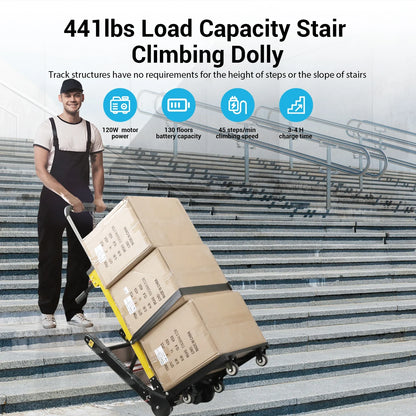 Electric Stair Climbing Hand Trucks 440-880lb Capacity Aluminum Stair Climber Dolly Moving Heavy for Moving Furniture Logistics