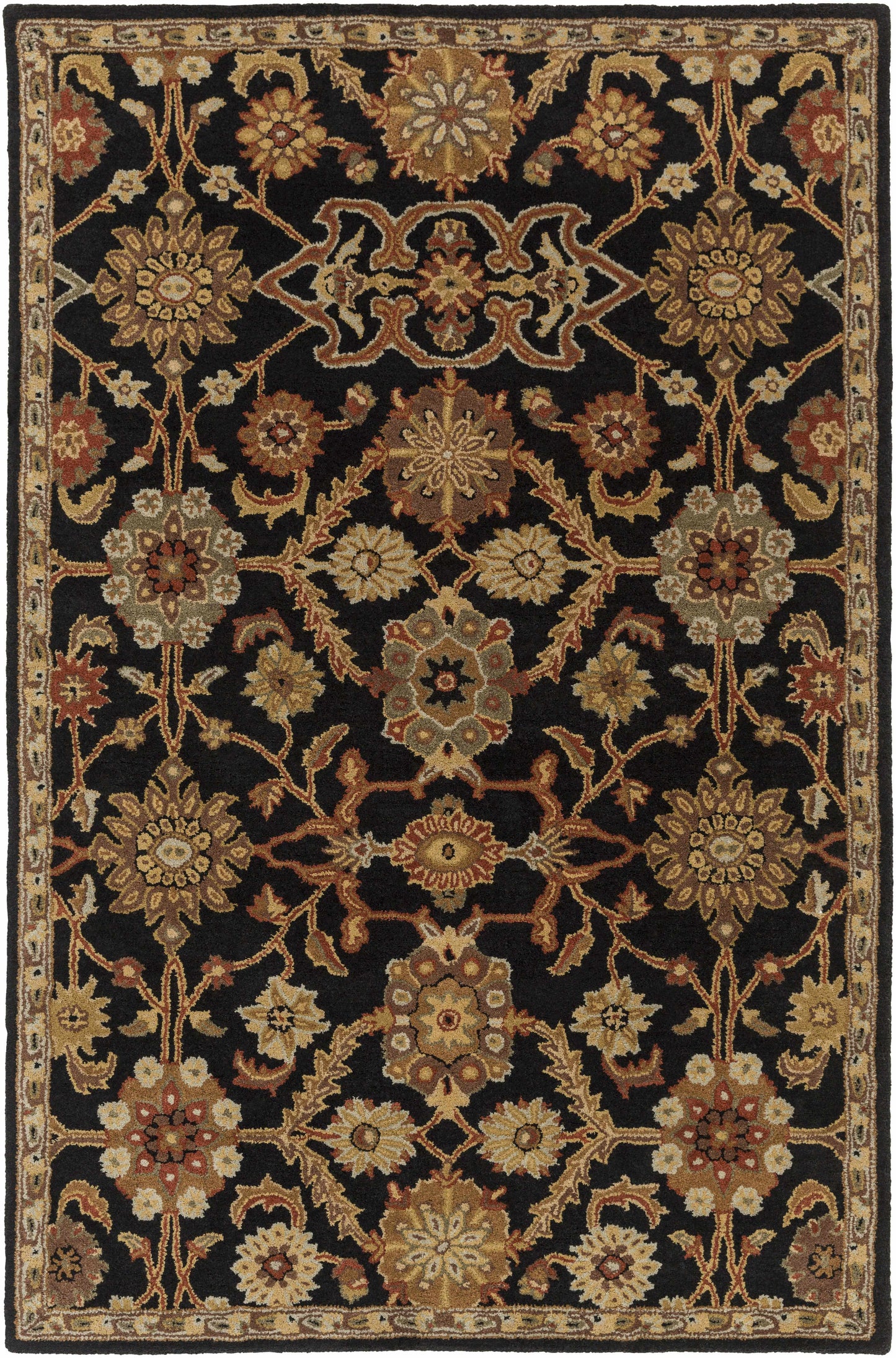 Salix Hand Tufted Black Wool Rug