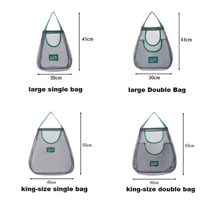 Reusable Mesh Storage Bags for Kitchen, Hanging Fruit Vegetable Organizer for Ginger Garlic Onion Potato