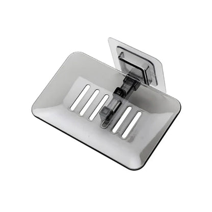 1PC Transparent Drain Soap Holder No Punch Paste Wall Mounted Shower Toilet Suitable For Plastic Storage Box