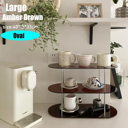 Ins Style Acrylic Storage Rack Desktop Organizer Perfume Jewelry and Cups Display Stand 3 Layers Removable Decorative Shelf