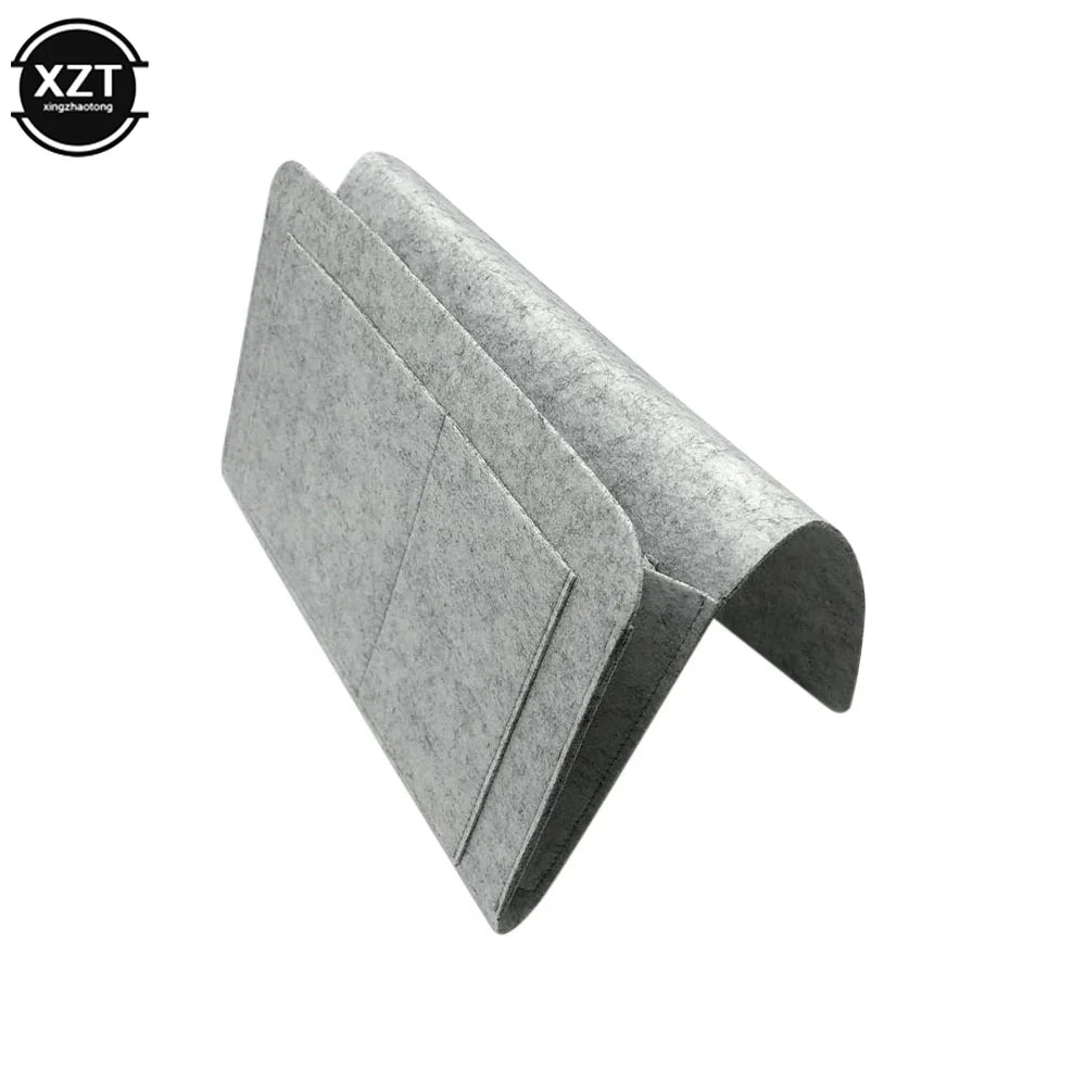 1pc Felt Bedside Storage Organizer Phone Book Magazine Holder Pockets Hanging Storage Bag Baby Tissue Box For Bed Sofa Side Pouc