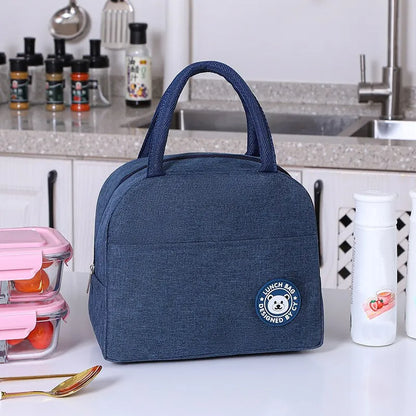 Insulated Lunch Bag Women Kids Cooler Bag Thermal Bag Portable Ice Pack Tote Canvas Food Container Food Picnic Bags