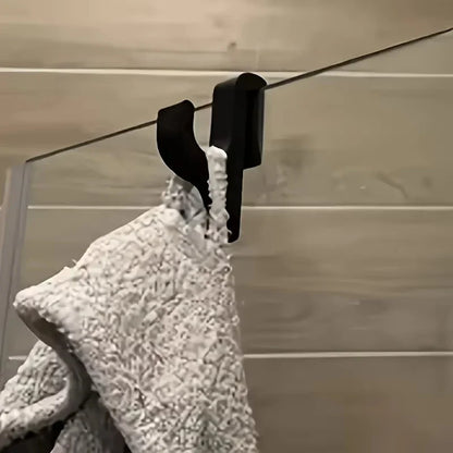 New Modern Plastic Shower Hook Suitable for 8mm Glass Doors Bathroom Organizer, Towels and Clothes Holder Bathroom Accessories