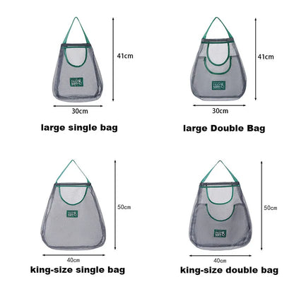Reusable Storage Bags Kitchen Hanging Mesh Bag Home Fruit And Vegetable Storage Net Bag For Ginger Garlic Potatoes Onions