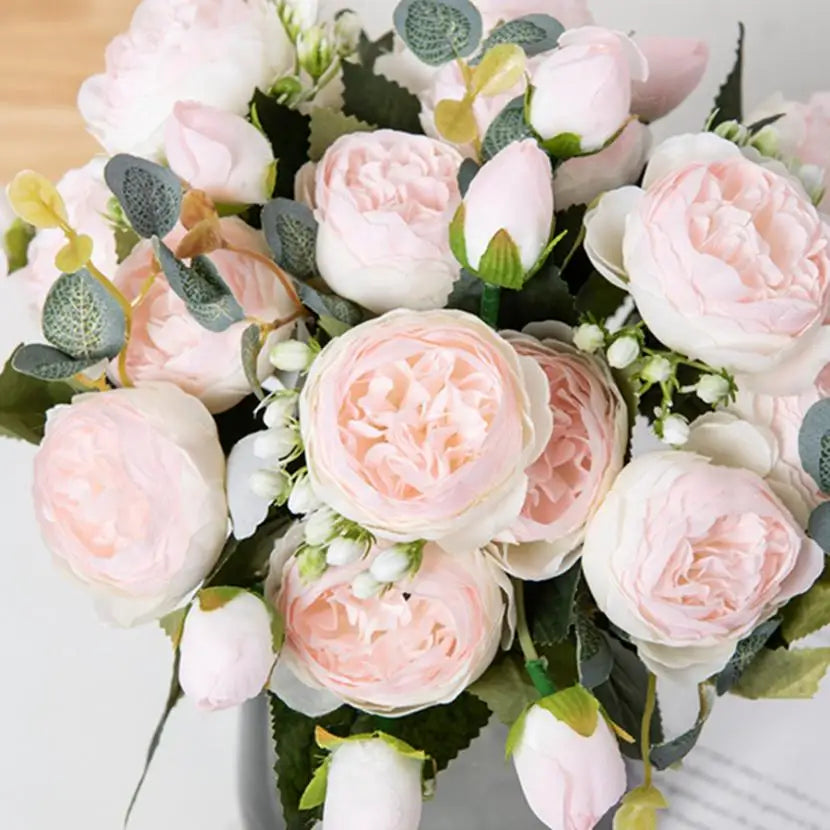 30CM Artificial Flowers Silk Peony Bouquet Festival Vases for Decoration Craft Home Garden Living Room Wedding Accessories props