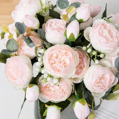 30CM Artificial Flowers Silk Peony Bouquet Festival Vases for Decoration Craft Home Garden Living Room Wedding Accessories props