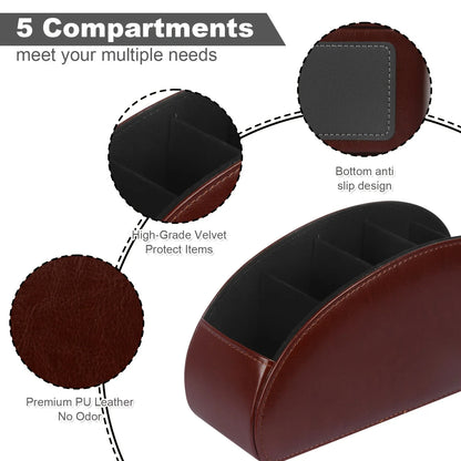 Remote Control Holder with 5 Compartments Remote Control Box for Desktop Storage Media Player Heater Controllers