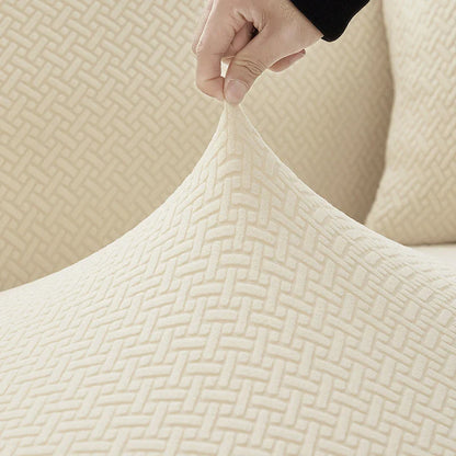 Jacquard Elastic Sofa Cover For Living Room Slipcovers Stretch Polar Fleece Armchair Protector L Shaped Sofa 1/2/3/4 Seater Home