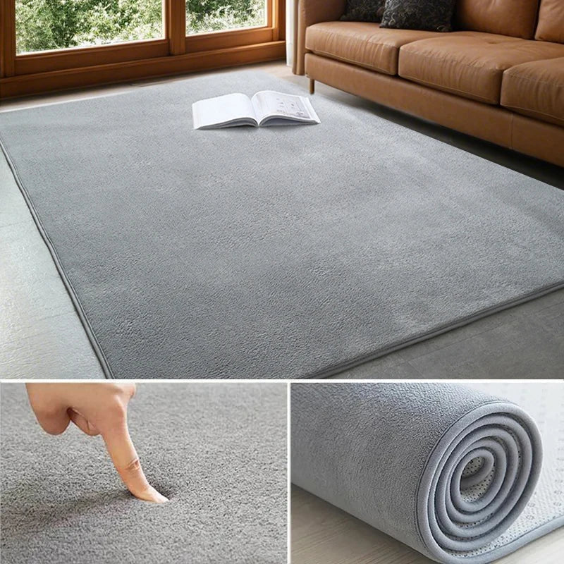 VIKAMA Modern Coral Velvet Carpet Soft Non-Slip Living Room Bedroom Carpet Large Area Children's Play Floor Mat For Home Decor