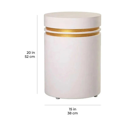 Santori Double Ring Tall - Gray/Gold Outdoor End table