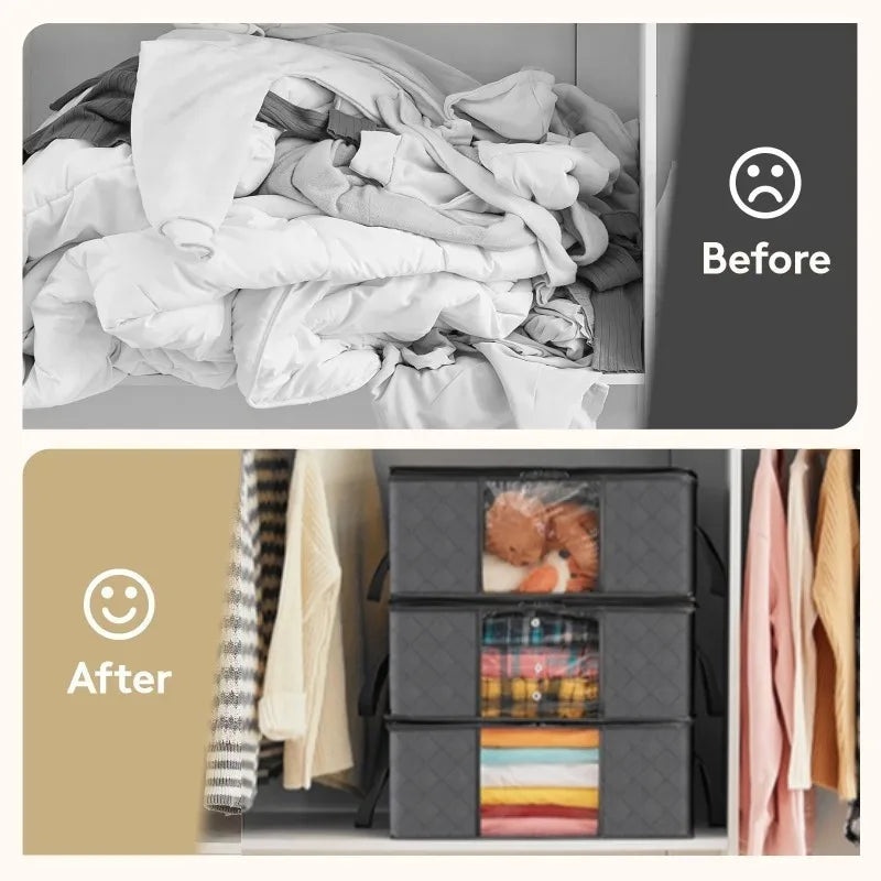 Storage Bag Foldable Large Capacity Clothes Blanket Storage Bags Storage Containers for Organizing Bedroom Closet Clothing