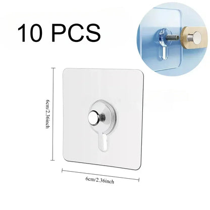 10/50pcs Self-Adhesive Hook Strong Adhesive Picture Frame Nails Hooks Transparent Seamless Wall Hangers Hanging Clock