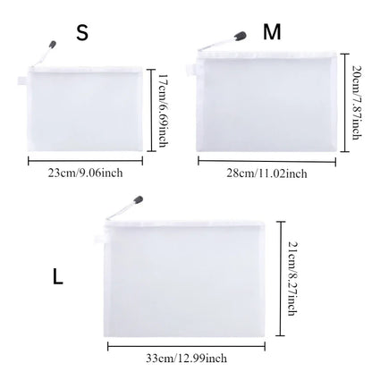 1/3pcs Nylon Mesh Zipper File Pouch Block Puzzle Toys Dispenser Organizer Transparent Organizational Organizer