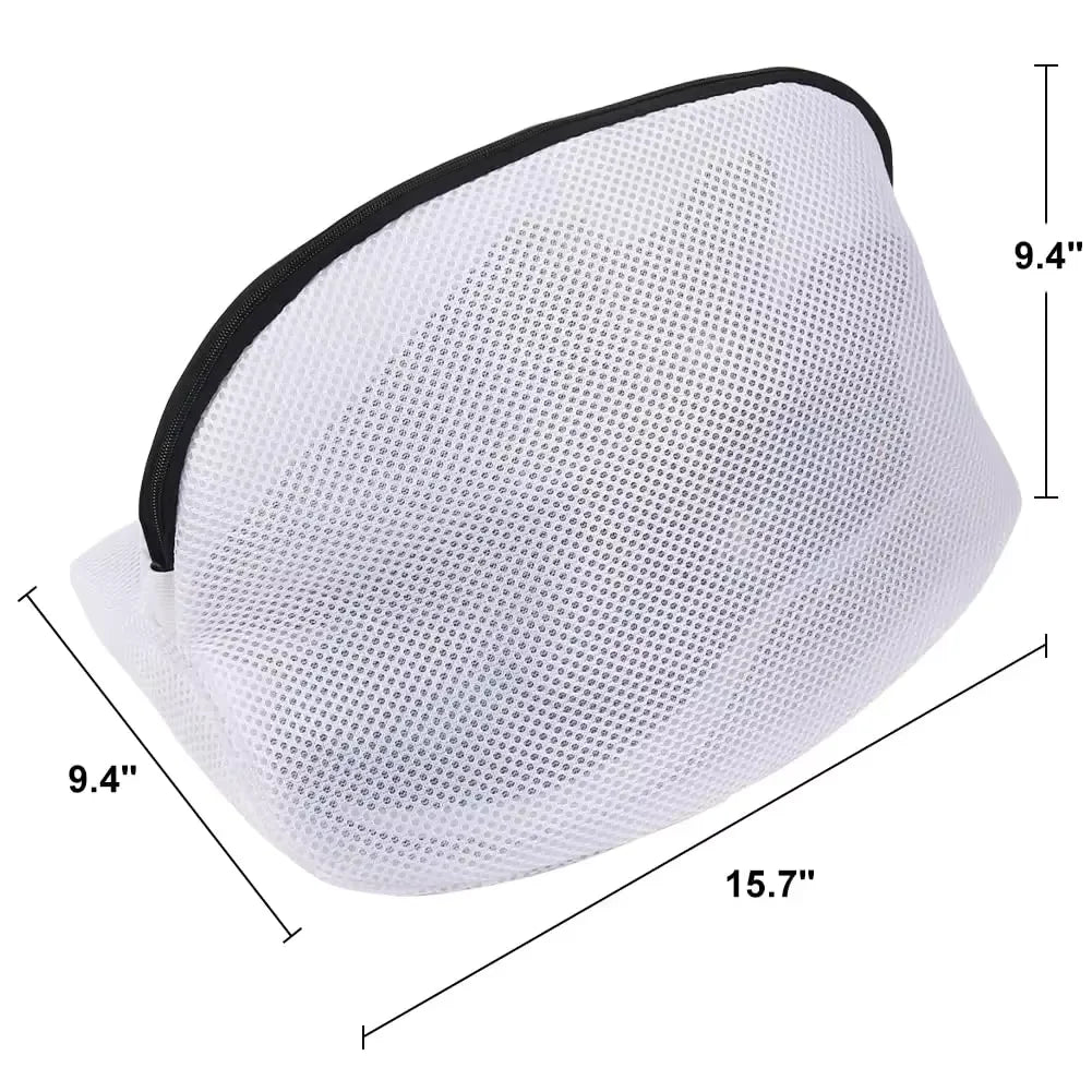 1PC Mesh Laundry Bag with Zipper - Shoe & Clothes Washing Organizer, Delicates Wash Bag, Travel & Storage