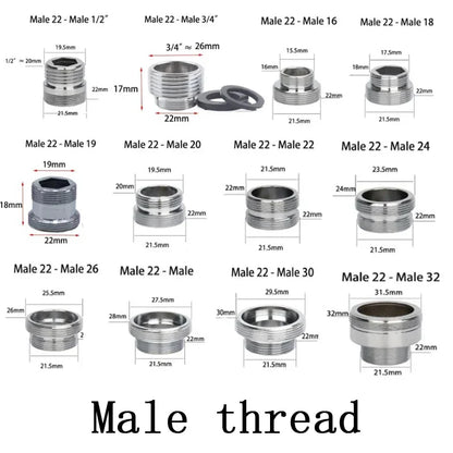 1Pcs Lots M22 to M20 M18 M28 Thread Stainless Steel Connectors Faucet Joints Kitchen Water Tap Adapter Water Purifier Accessory