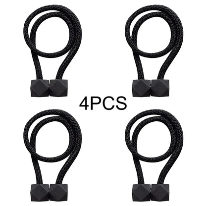 4pcs Curtain Tiebacks with Strong Magnet Thick Rope Design for Bedroom Living Room Kitchen Durable Plastic Home Decor Accessory